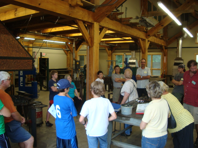 Today, we opened the new Clay Spencer Blacksmith Shop. After a week of moving some of the tools and tables and things from the the old Francis Whitaker shop, we are ready to teach classes again, and welcome instructor Judy Berger, her son David, and the students of Intergenerational Week.  ...