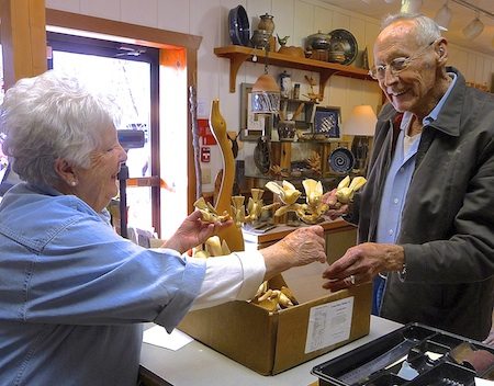 We love to see smiling, Dexter Dockery, who began carving at age 18 and is a lifetime member of the Southern Highland Handcraft Guild, come into the Craft Shop with his graceful, hand-carved birds.  ...