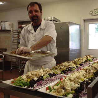 Steve Cipriano creates Greek chicken salad for lunch