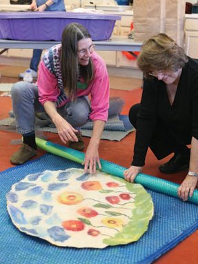 Becky Walker teaching a Felting Class at the Folk School