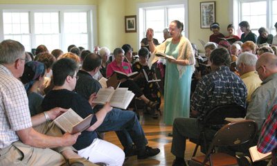 Shape Note Singing in the Music Studio, Davidson Hall