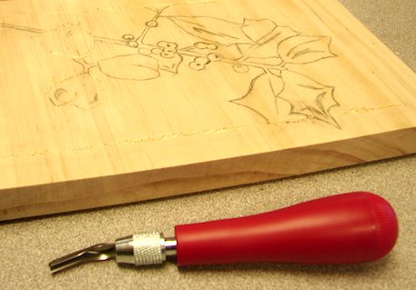Holly Board and Carving Tool