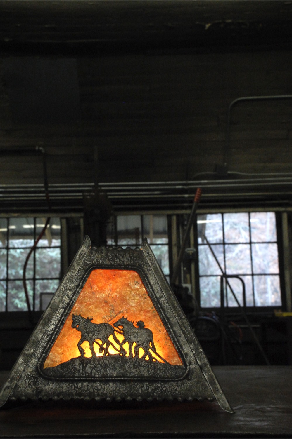 Sing Behind the Plow lampshade by Ron Nichols