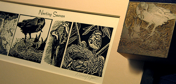 Wood Engraved print and block project by Nancy Darrell created in Jim Horton's Folk School class