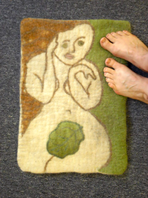 Felted Rug with Woman