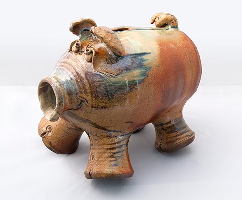 Piggy Bank by Rob Withrow, Wood Fired at Smoke in the Mountains.