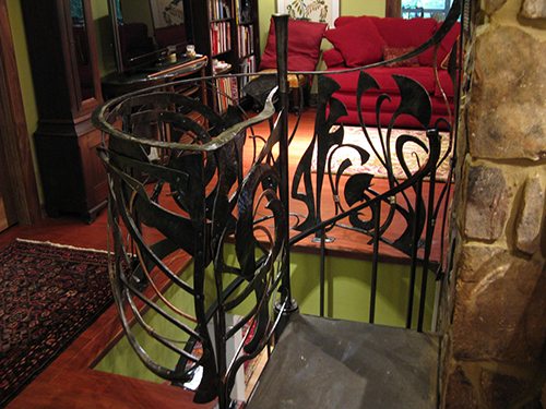 Unchained Melody spiral staircase railing in the Forsyth home.