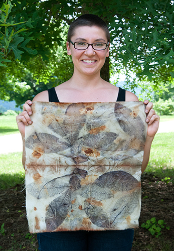 Melissa's project printed with Chinese Chestnut leaves