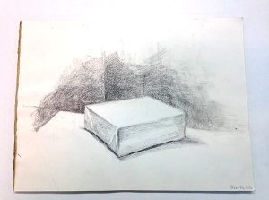 Pencil drawing of a block