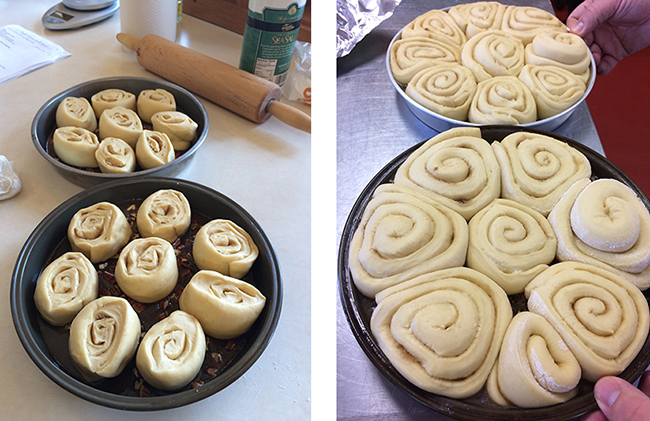 Every year, we have a sweet tooth soothing tradition in Emily Buehler's bread baking class. On Thursday, students team up to make a special recipe: Emily's Mom's Sticky Buns. The beginning of the week is spent learning the basics of  breads like baguettes, sourdough loaves and whole wheat sandwich bread. By Thursday, students are happy to shift gears from savory to sweet for this divine gooey treat.   ...