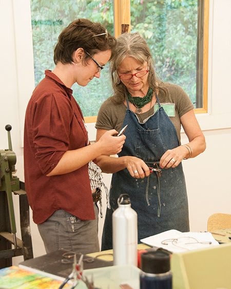 Kay teaching int the Jewelry Studio