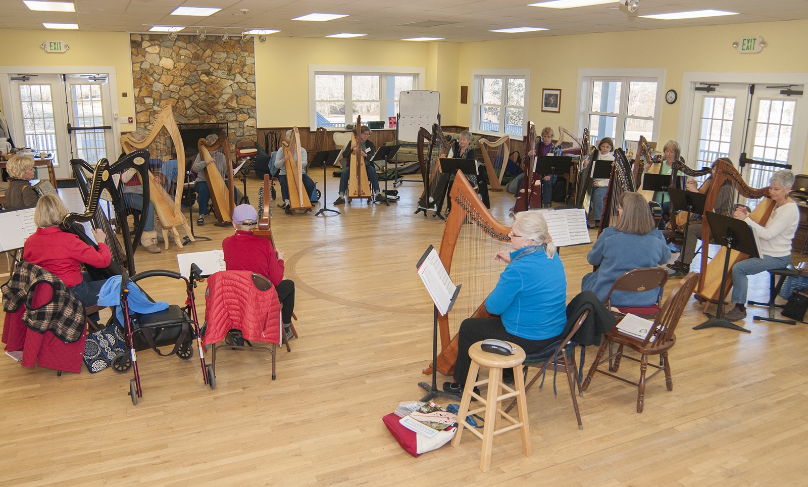 harp playing in davidson hall