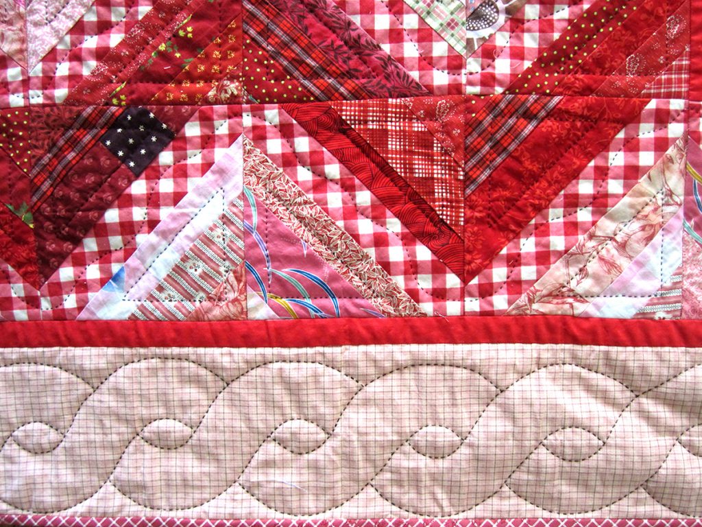 One of Pepper’s specialties is Southern scrap quilts, both making and collecting. Pepper explains that Southern scrap quilts, particularly from North Carolina, are a fascinating study in frugality, family life, and beauty.