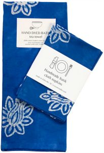 Blue handmade batik cloth napkins