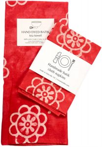 Poppy handmade batik cloth napkins