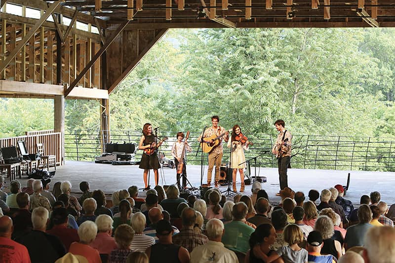 Musical performers on Festival Barn stage