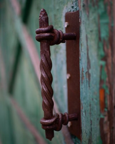 Iron door handle