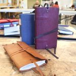 A students leather books