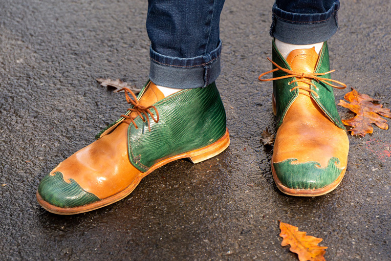 One-of-a-kind leather shoes