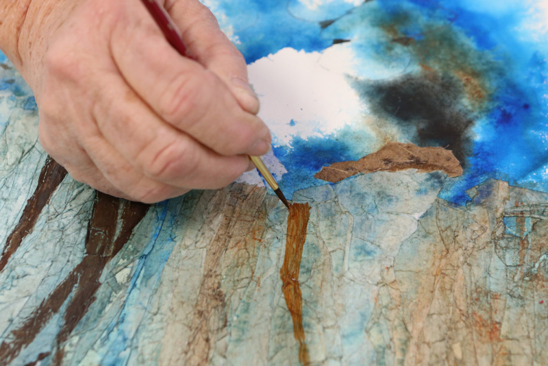 A painting with mixed media