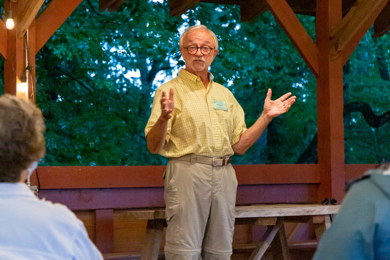 A man telling a captivating story