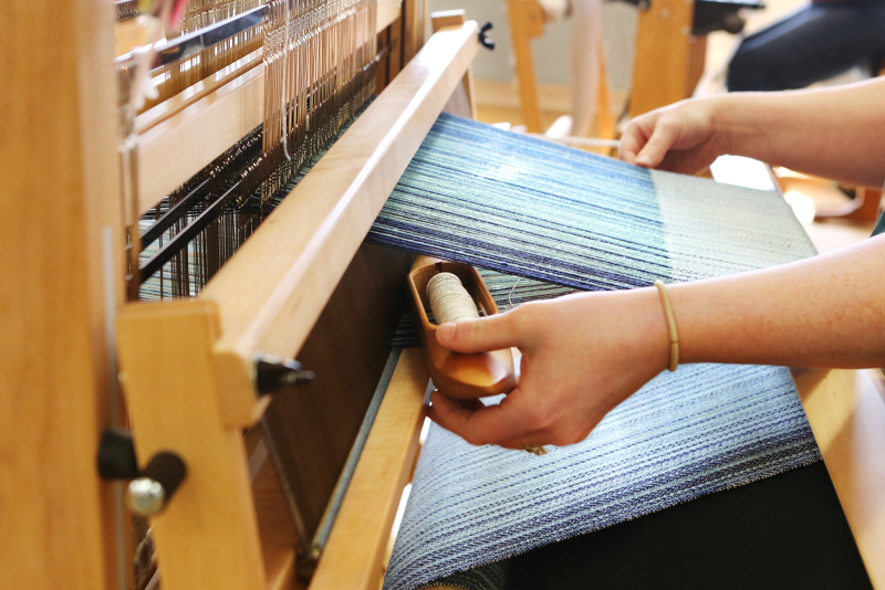 A weaving in progress