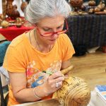 A student working on he