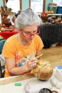 A student working on he