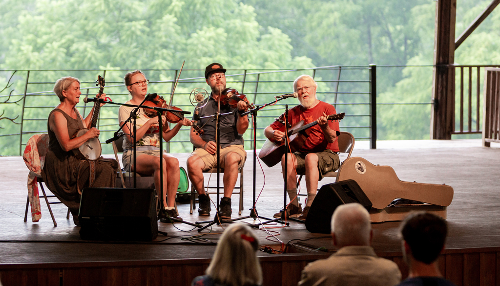 Liden Family Band playing in the Festival Barn