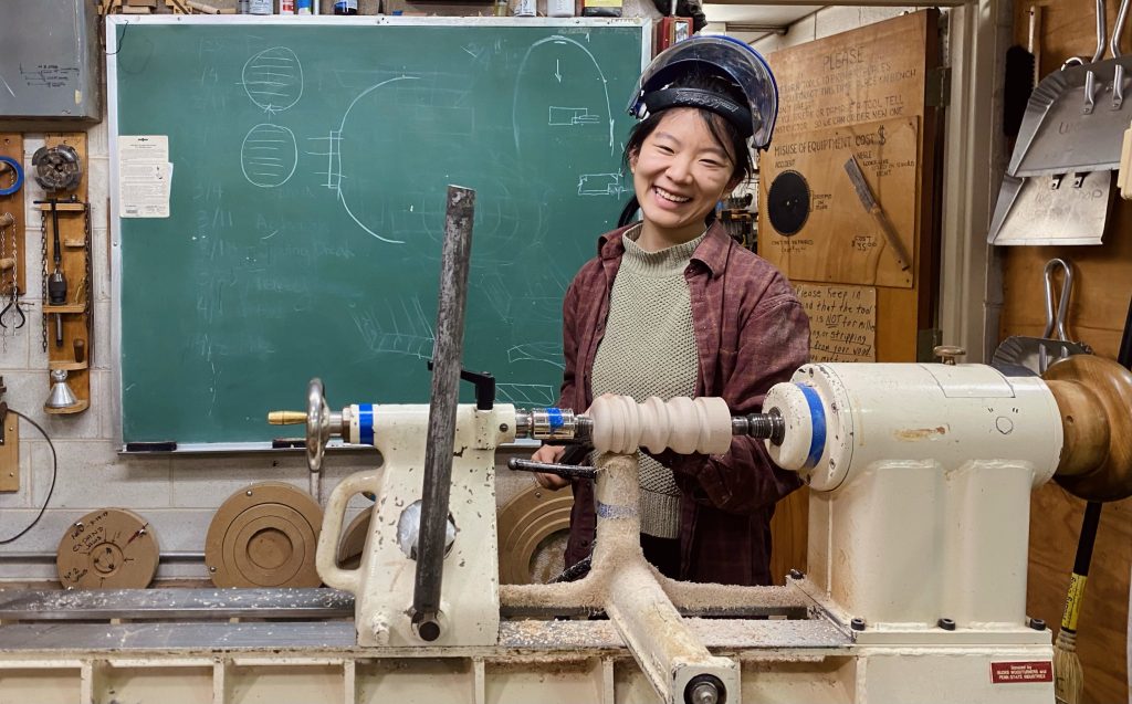 My classroom lathe at Bucks County Community College, where I teach within the Fine Woodworking department.