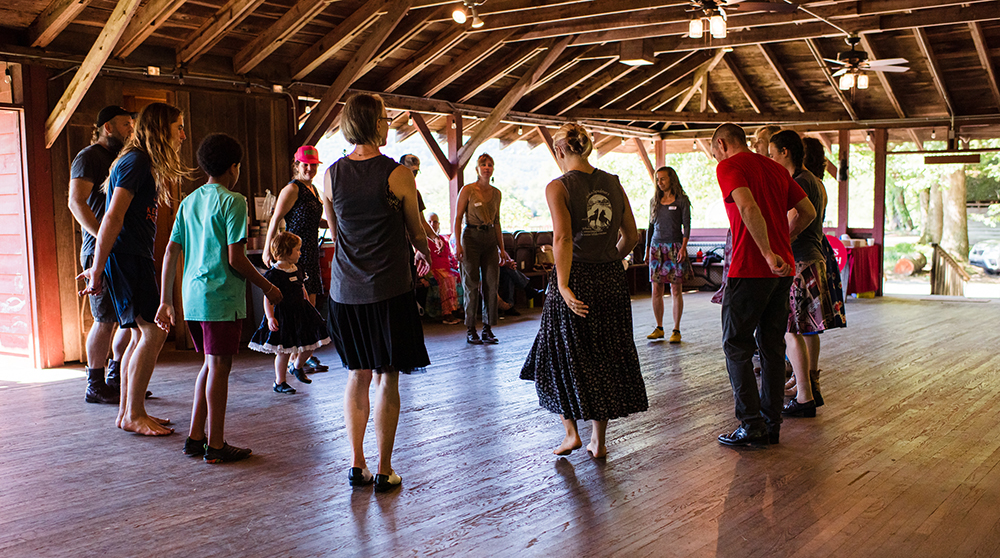 Clogging class with Becky Hill in Open House.