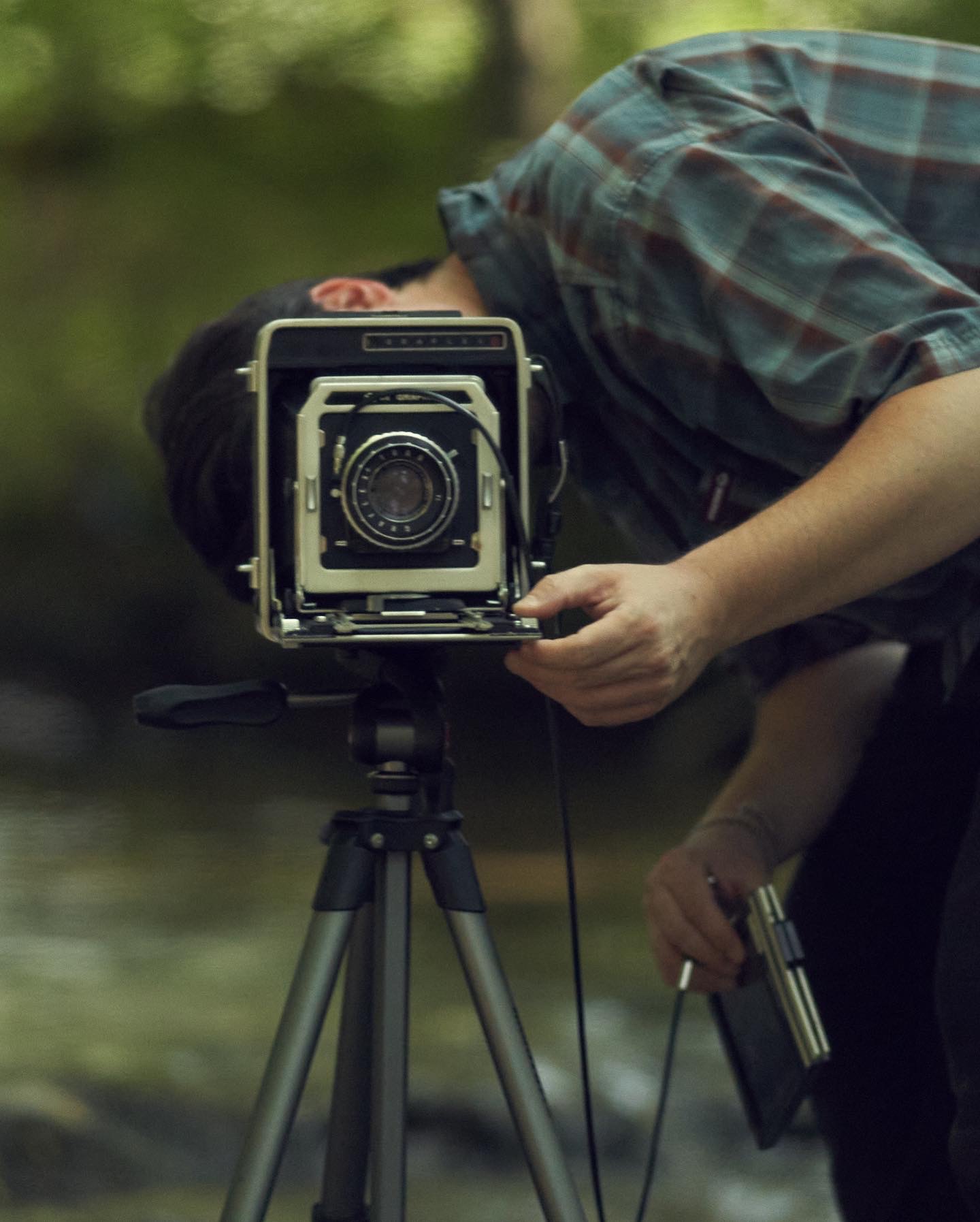 Robert with his 4x5 camera. Photo by Adam Roberts.