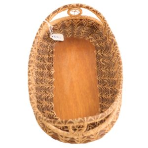Oval Pine Needle Basket with Handles - Image 3