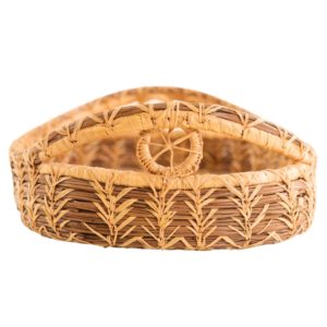Oval Pine Needle Basket with Handles - Image 4