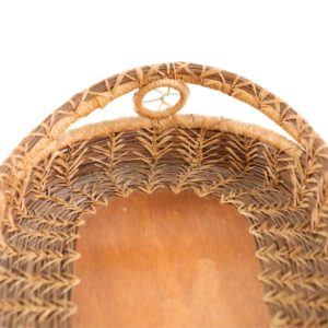 Oval Pine Needle Basket with Handles - Image 2