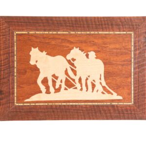 Marquetry Picture, "I Sing Behind the Plow" 02058