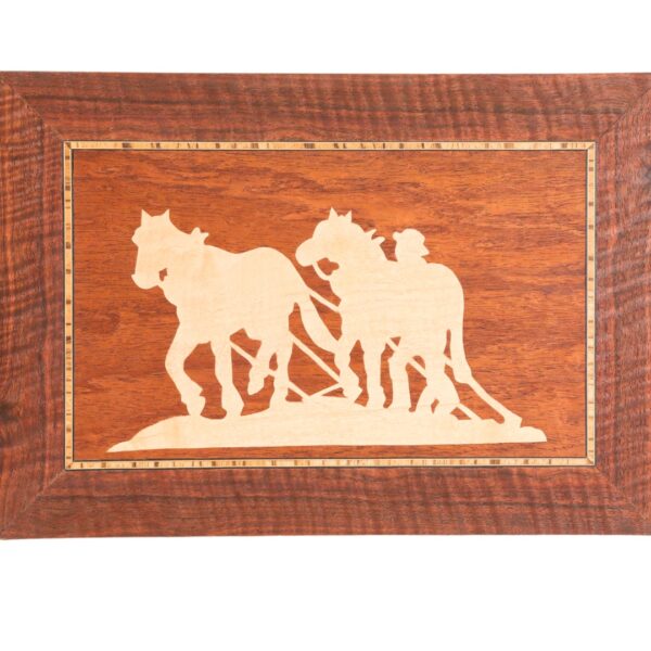 Marquetry Picture, "I Sing Behind the Plow" 02058
