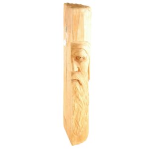 Old Man in the Log Carving