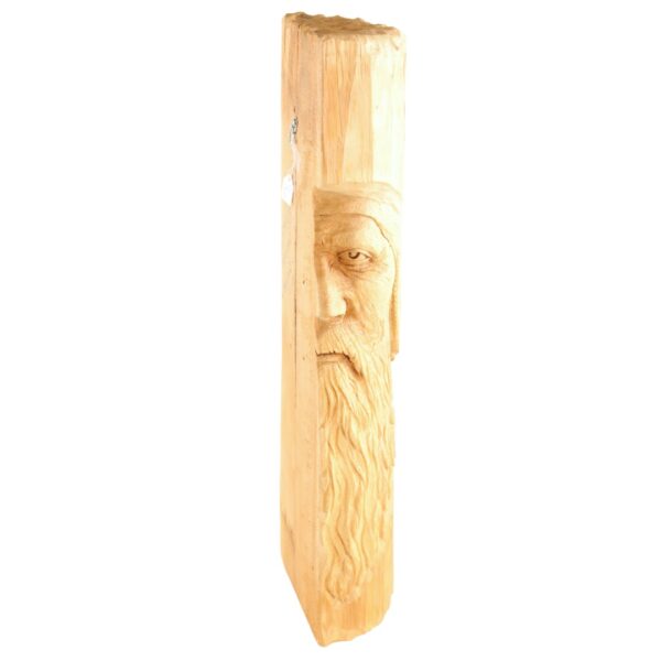 Old Man in the Log Carving