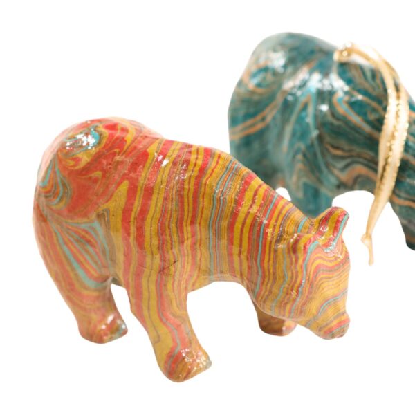 Red, Yellow, and Blue Striped Marbled Bear