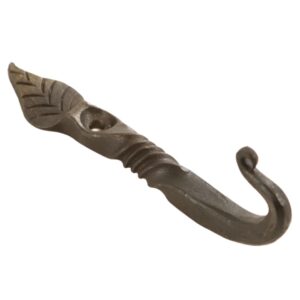 Small Iron Hook with Leaf Detail - Image 2