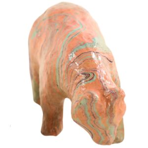 Green, Purple, And Peach Striped Marbled Bear