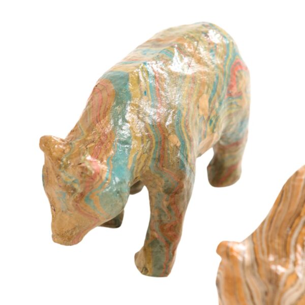 Blue, Yellow, and Red Striped Marbled Bear