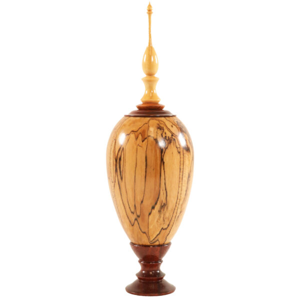 Spalted Maple Hollow Vessel with Finial