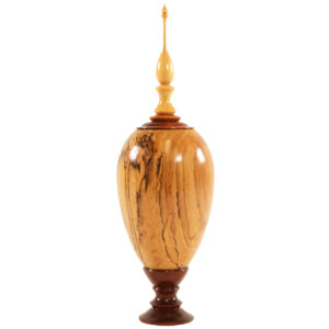 Spalted Maple Hollow Vessel with Finial - Image 2
