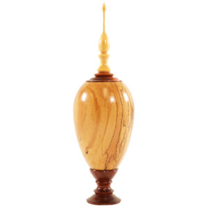 Spalted Maple Hollow Vessel with Finial - Image 3