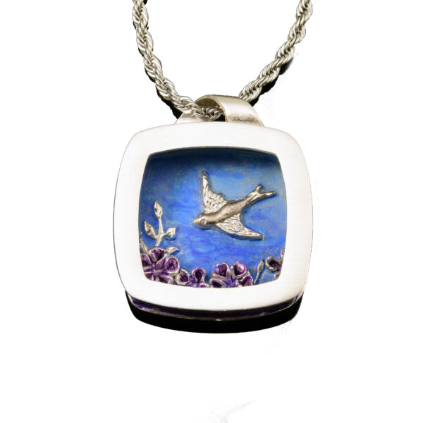Bird in Flight Shadowbox Pendant