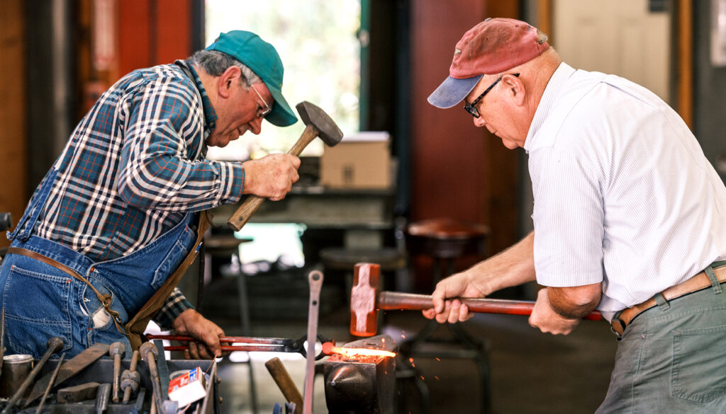 Following the tradition of Francis Whitaker, students will have the opportunity to focus on fine ornamental iron work for a personal, predesigned project. In addition to working on individual projects, students will share and learn from the techniques used in their fellow classmate’s work. Students must be able to perform a dropped-tongs forge weld, make upset square corners, and freehand scrolls. Predesigned projects must be submitted to instructors before class begins.