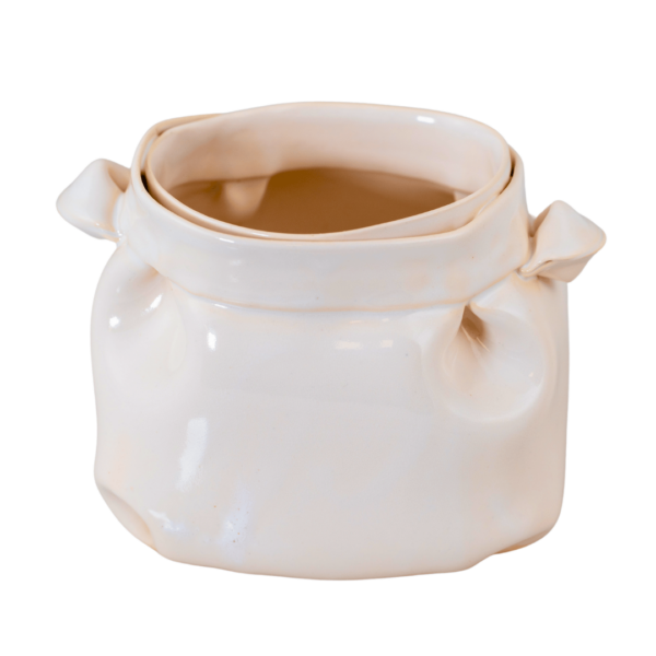 White Folded Pot