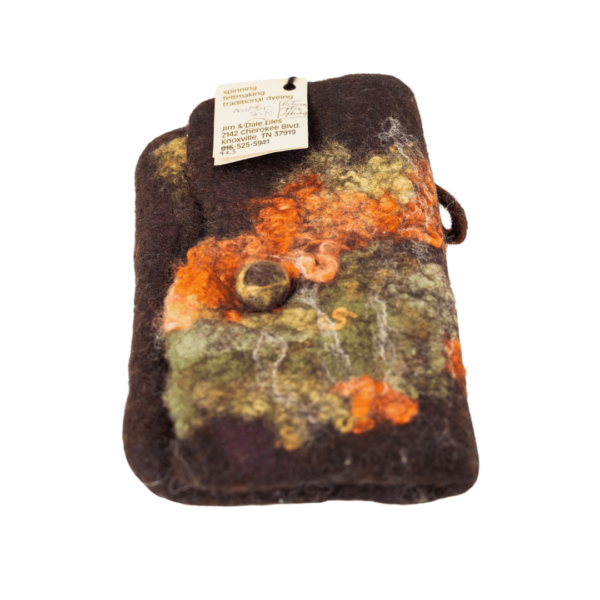 Orange, Green, and Brown Wristlet Handbag